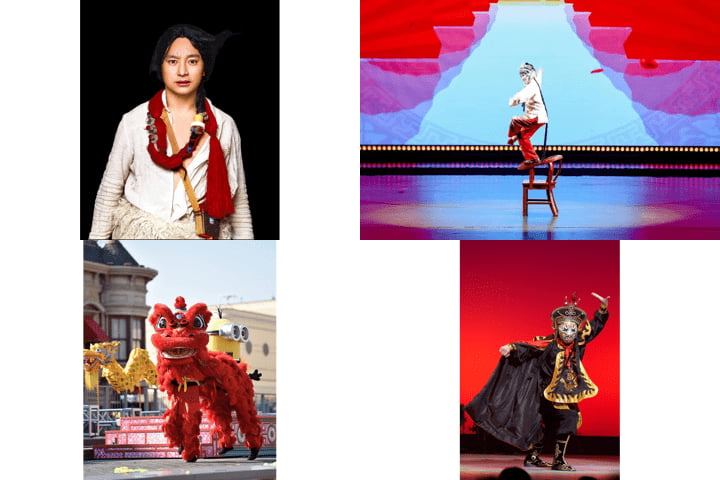 中国民族公演（中国獅子舞、陝西省漢中地方劇、チベット歌舞、 変面） 写真