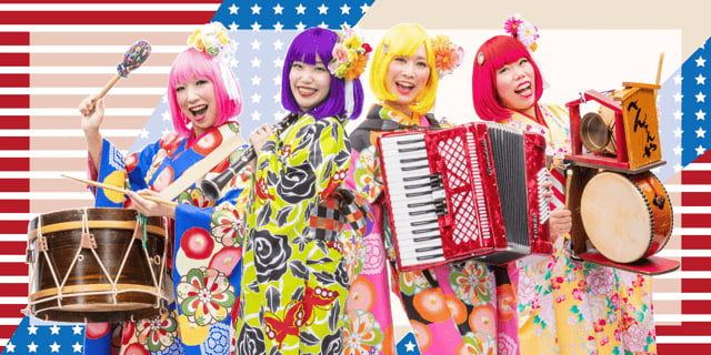 アメリカを練り歩く 「べんてんや」  チンドンショー  写真